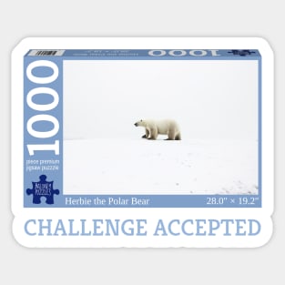 Challenge Accepted: Snowy Polar Bear Puzzle Sticker